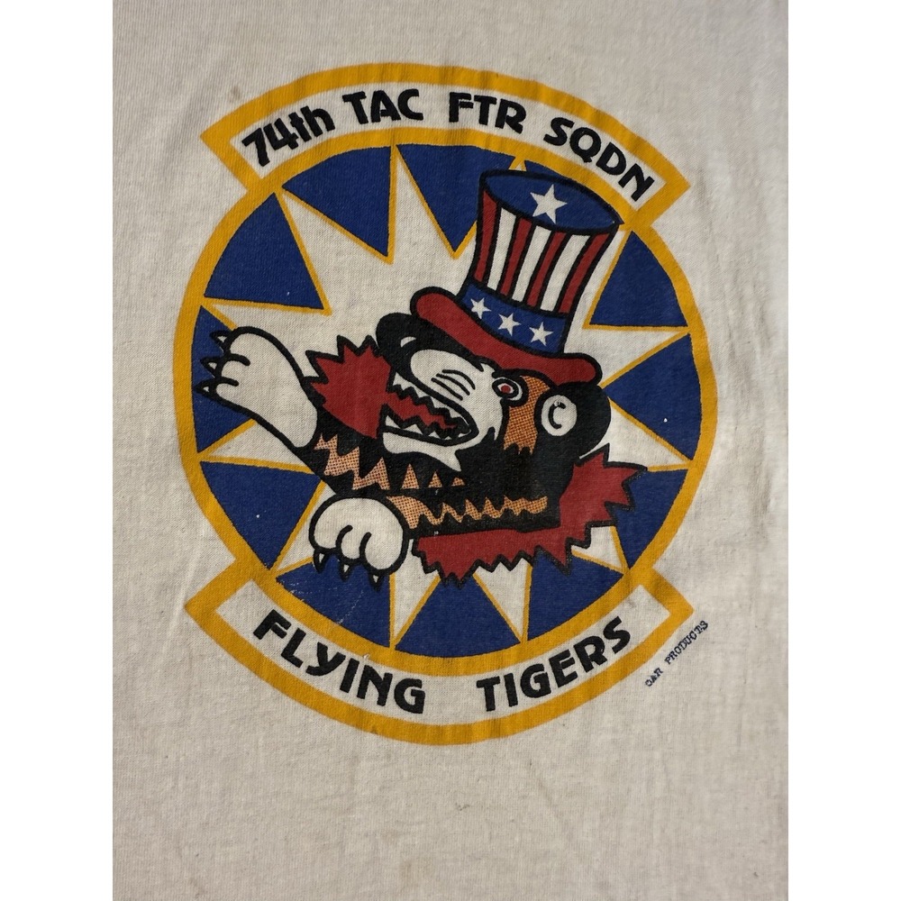 74th Flying Tigers Squadron T-Shirt XXL USAF Vintage Hanes 50/50 Made in USA